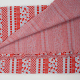 Red, White + Blue Geometric Stripe Synthetic Knit Fabric - 66" x 82"