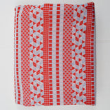 Red, White + Blue Geometric Stripe Synthetic Knit Fabric - 66" x 82"