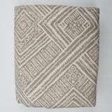 Gray + Beige Geometric Print Canvas Fabric - 56" x 296"