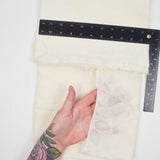 Pastel Yellow + White Sheer Leaf Pattern Fabric - 36" x 104"