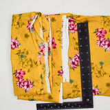 Yellow, Pink + Green Tropical Flower Print Lightweight Cotton Woven Fabric - 44" x 256"
