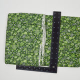 Green + White Floral Print Quilting Weight Woven Fabric - 40" x 120"