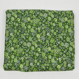 Green + White Floral Print Quilting Weight Woven Fabric - 40" x 120"