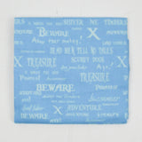 Blue + White Pirate Sayings Print Woven Fabric - 42" x 60"