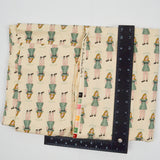 Beige, Green + Yellow Gracie Doll Print Quilting Weight Woven Fabric - 44" x 144"