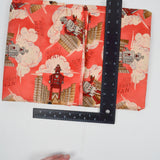 Salmon Pink + Beige Alexander Henry Robot Man Print Quilting Weight Woven Fabric - 44" x 84"