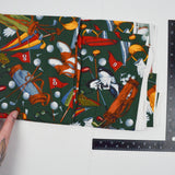 Golf Illustration Print Quilting Weight Woven Fabric - 44" x 64"