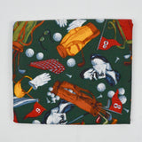 Golf Illustration Print Quilting Weight Woven Fabric - 44" x 64"