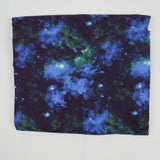 Black, Blue + Green Digital Galaxy Print Woven Fabric - 74" x 112"