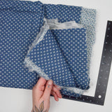 White + Blue Floral Print Pre-Quilted Fabric - 47" x 54"