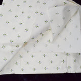 White, Purple + Green Floral Print Woven Fabric with Central Seam - 54" x 82"