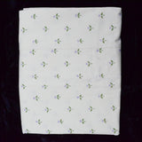 White, Purple + Green Floral Print Woven Fabric with Central Seam - 54" x 82"