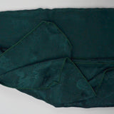 Dark Green Floral Jacquard Silky Woven Fabric - 58" x 116"