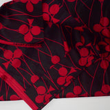 Red + Black Club Print Wax Print Stiff Woven Fabric - 56" x 216"