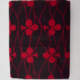 Red + Black Club Print Wax Print Stiff Woven Fabric - 56" x 216"
