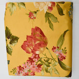 Yellow, Green + Pink Floral Print Twill Woven Drapery Fabric - 54" x 108"