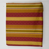 Yellow, Red + Green Stripe Print Woven Upholstery Fabric - 54" x 76"