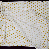 White + Gold Polka Dot Cotton Woven Fabric Sheet - 74" x 84"
