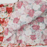 Red, White + Green Floral Print Brother Sister Design Studios Quilting Cotton Fabric - 44" x 86"