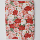 Red, White + Green Floral Print Brother Sister Design Studios Quilting Cotton Fabric - 44" x 86"