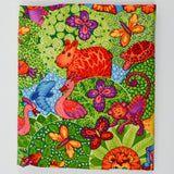 Green, Orange, Blue + Red Colorful Animal Print Quilting Weight Woven Fabric - 42" x 52"