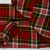 Red, White, Green + Yellow Plaid Twill Woven Flannel Fabric - 46" x 72"