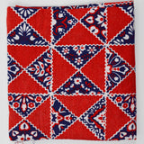 Red, White + Blue Geometric Cheater Quilt Print Print Woven Fabric - 44" x 52"