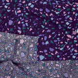 Purple, Blue + Pink Speckle Print Quilting Weight Woven Fabric - 44" x 76"