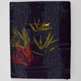 Gray, Red + Gold Bamboo + Grasshopper Print Quilting Cotton Fabric - 44" x 140"