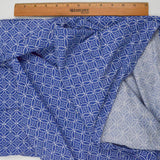 Blue + White Geometric Print Woven Fabric Sheet - 78" x 92"