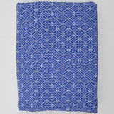 Blue + White Geometric Print Woven Fabric Sheet - 78" x 92"