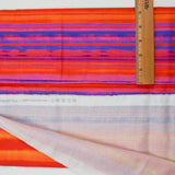 Orange, Pink + Purple Sunset Stripe Print Quilting Weight Woven Fabric - 42" x 74"