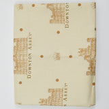 Off-White + Brown Downton Abbey Print Quilting Weight Woven Fabric - 42" x 72"