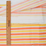Yellow, Orange + White Stripe Print Quilting Weight Woven Fabric - 42" x 110"