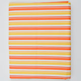 Yellow, Orange + White Stripe Print Quilting Weight Woven Fabric - 42" x 110"
