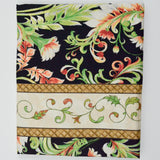 Beige, Black, Green + Orange Floral Print Quilting Weight Woven Fabric - 42" x 76"
