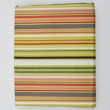 Green, White, Pink + Gray Stripe Print Quilting Weight Woven Fabric - 44" x 124"