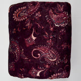 Maroon Paisley Velvet Stretch Knit Fabric - 62" x 272"