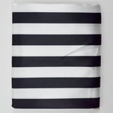 Black + White Stripe Print Satiny Woven Fabric - 58" x 144"