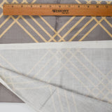 Gray + Beige Geometric Print Stain Resistant-Coated Woven Drapery Fabric - 54" x 72"