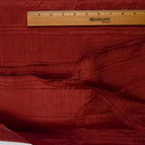 Red Embroidered Pleated Plaid Satiny Woven Fabric - 50" x 62"