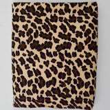 Brown + Black Cheetah Print Short Pile Velvety Knit Fabric - 53" x 62"
