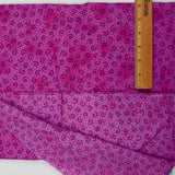 Pink, Purple + Blue Swirl and Dot Print Quilting Weight Woven Fabric - 42" x 200"