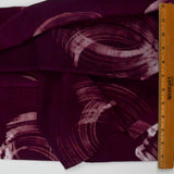 Maroon Abstract Brushstroke Print Woven Fabric - 46" x 74"