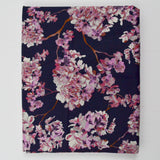 Navy Blue, Pink, White + Brown Floral Print Storrs Superfine Cotton Lawn Fabric - 58" x 120"