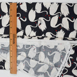 Black, White + Red Swan Print Art Gallery Fabrics Hello Ollie Swanlings Cotton Woven Fabric - 44" x 144"
