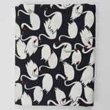 Black, White + Red Swan Print Art Gallery Fabrics Hello Ollie Swanlings Cotton Woven Fabric - 44" x 144"