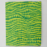Green + Yellow Triangle Wavy Stripe Print Quilting Cotton Woven Fabric - 43" x 110"