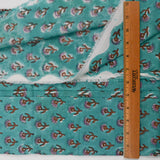 Teal, Brown + Purple Floral Print Woven Fabric - 44" x 84"