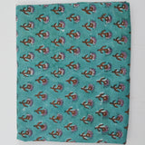 Teal, Brown + Purple Floral Print Woven Fabric - 44" x 84"